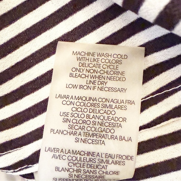 Calvin Klein women’s blouse Floral Striped Women's Top 2-way sleeves size small - Picture 5 of 13